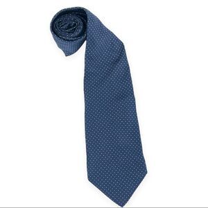 Luciano Toscani Hand Made 100% Silk Tie Blue with White Dots